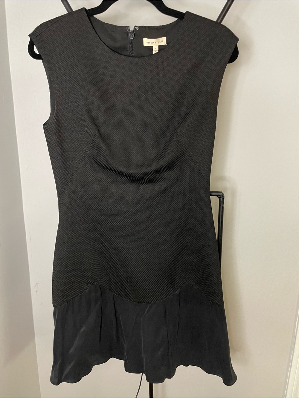 Rebecca Taylor Black Textured Sleeveless Mini Dress